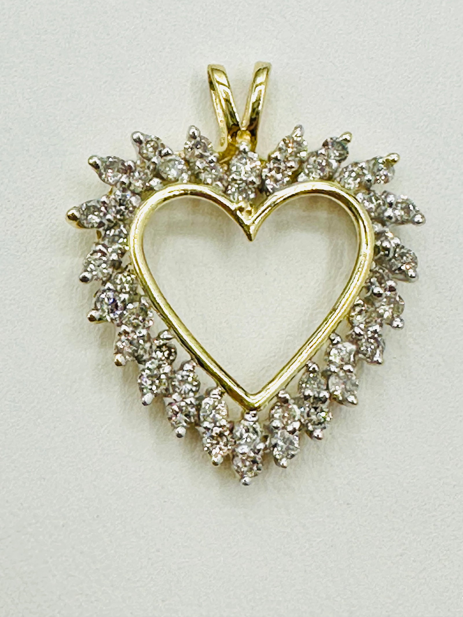14KT Yellow Gold Diamond Heart Pendant # 2416 (1 of 4)