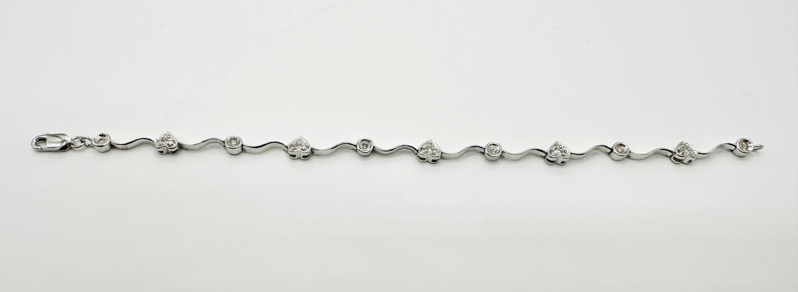 Natural Diamond 14KT White Gold Bracelet # 2476 (1 of 4)