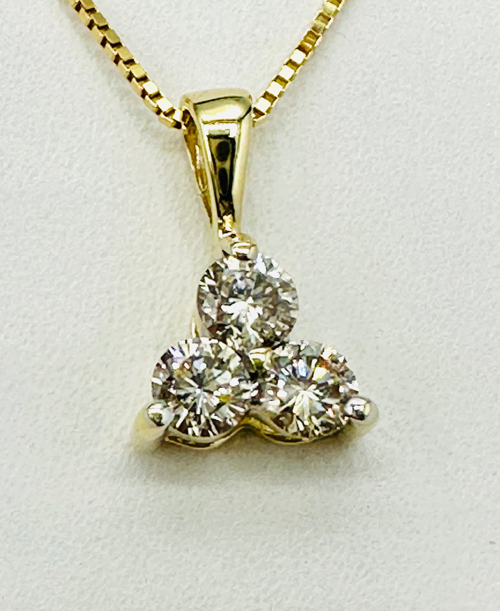 14KT Yellow Gold Natural Diamond Pendant and Chain # 2488 (1 of 4)