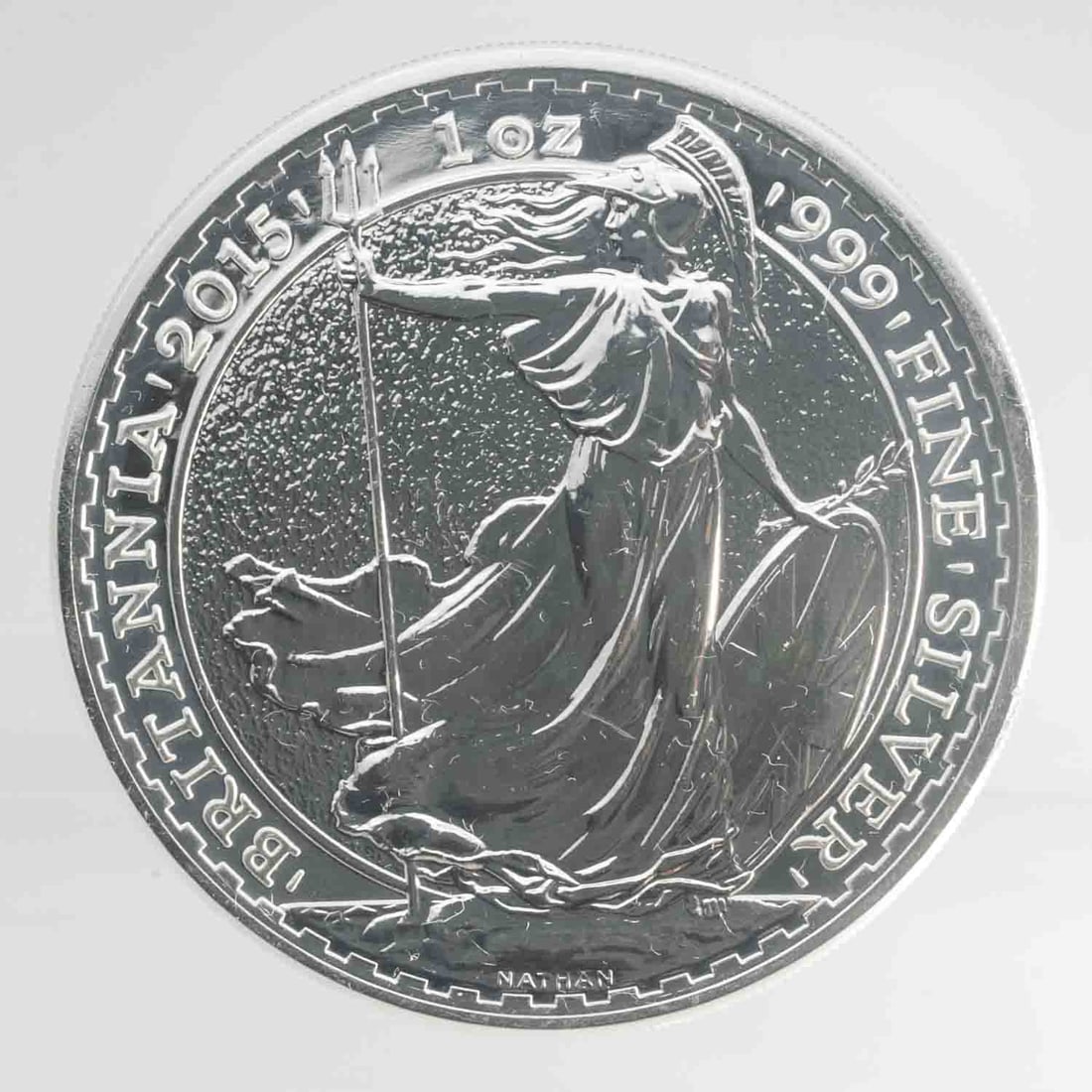 2015 Royal Mint Britannia 1oz Silver Coin: MLC01430 Provenance: Acquired from reputable coin dealers. Subject: Royal Mint Britannia 1oz Silver Coin Medium: 999 SIlver Year: 2015 Condition: MS Note: Any condition statement is given as an opinio