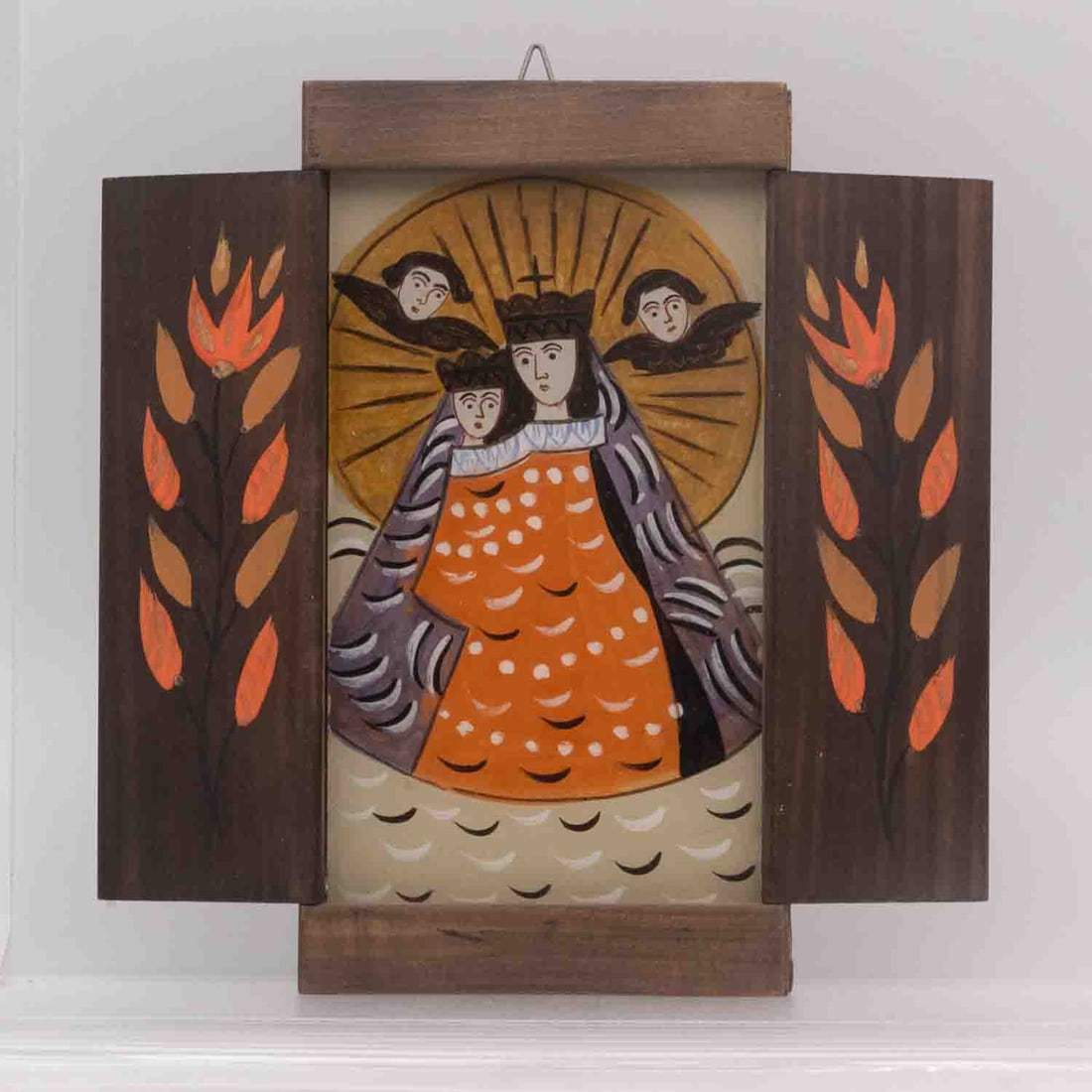 Irena Makowey Polish Reverse-Glass Painting “Saint Mary from Zdanice (1 of 7)