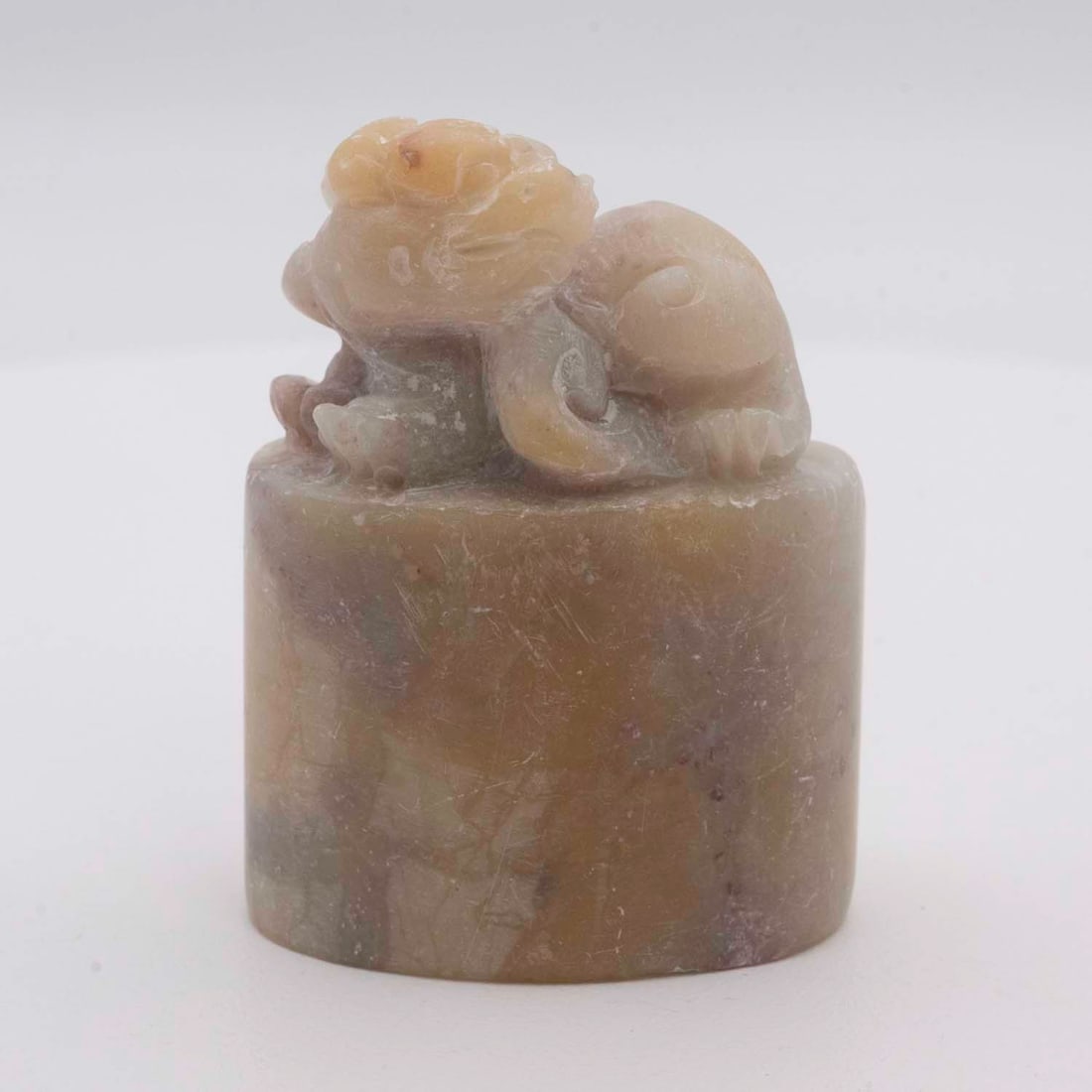 Old Chinese Carved Shoushan Stone Beast Stamp Seal: Medium: Shoushan Stone Size: 1.5x2x1 inches Age/Detail: Old Chinese Carved Condition: great overall, check photo for condition reference. Provenance: Collection from Estate in Williamsburg Please view
