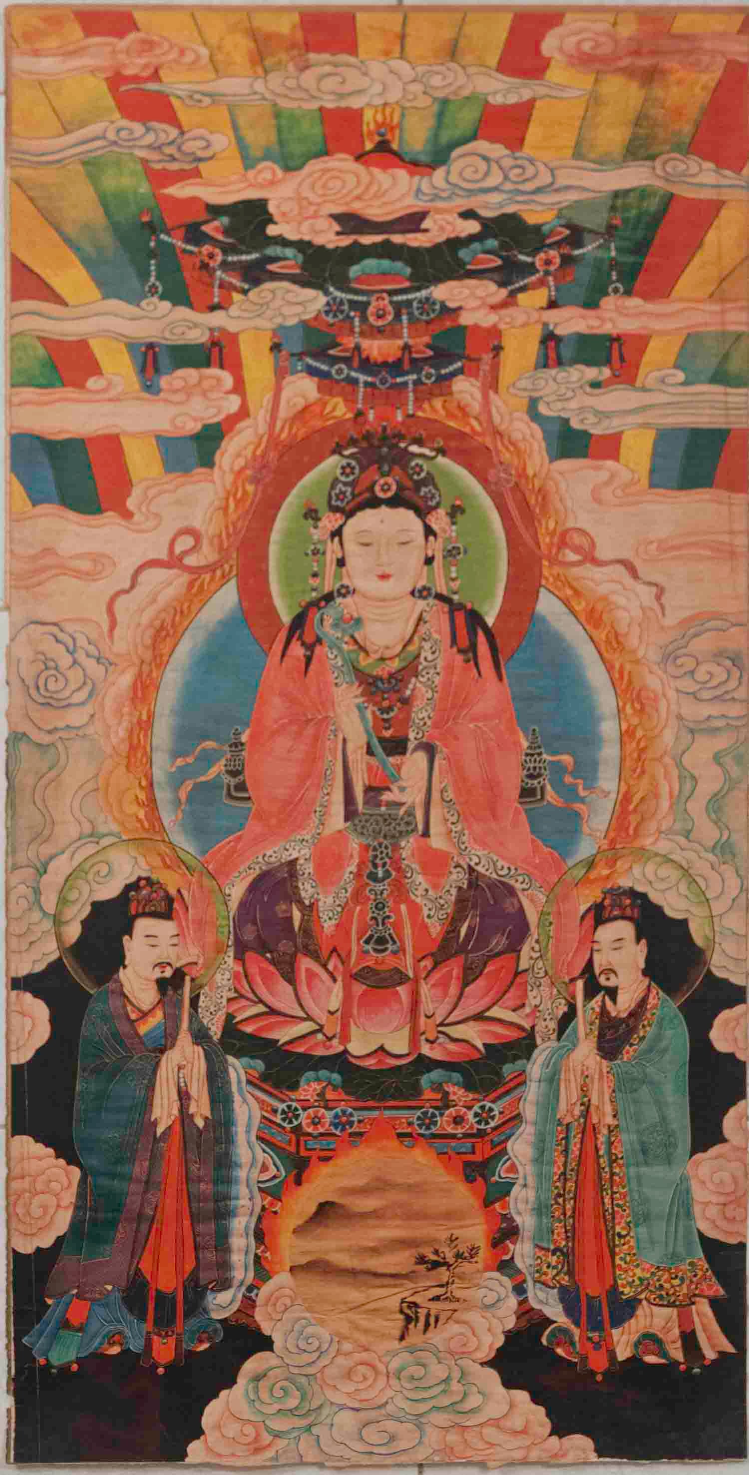 Early 20th Century Chinese Possibly Hand-Colored Daoist Bixia Yuanjun Devotional Altar Print. (1 of 6)