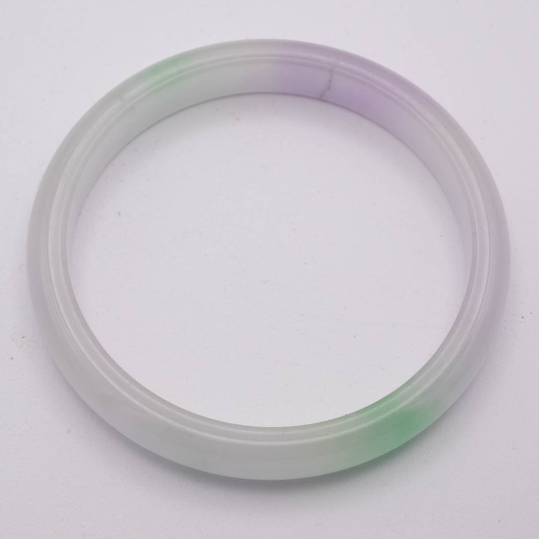 Chinese Translucent Jade Bangle: Medium: Translucent Jade Size: 2.3 inches Age/Detail: Chinese Condition: great overall, check photo for condition reference. Provenance: Collection from Estate in Williamsburg Please view all the