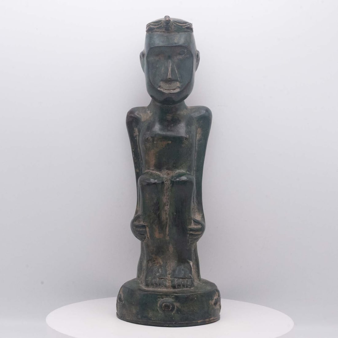 Antique Indonesian Leti-Style Bronze Male Ancestor Figure: Medium: Bronze Size: 3.7x3.7x10.5 inches Age/Detail: Antique Indonesian Leti-Style Condition: great overall, check photo for condition reference. Provenance: Please view all the photos as they are par