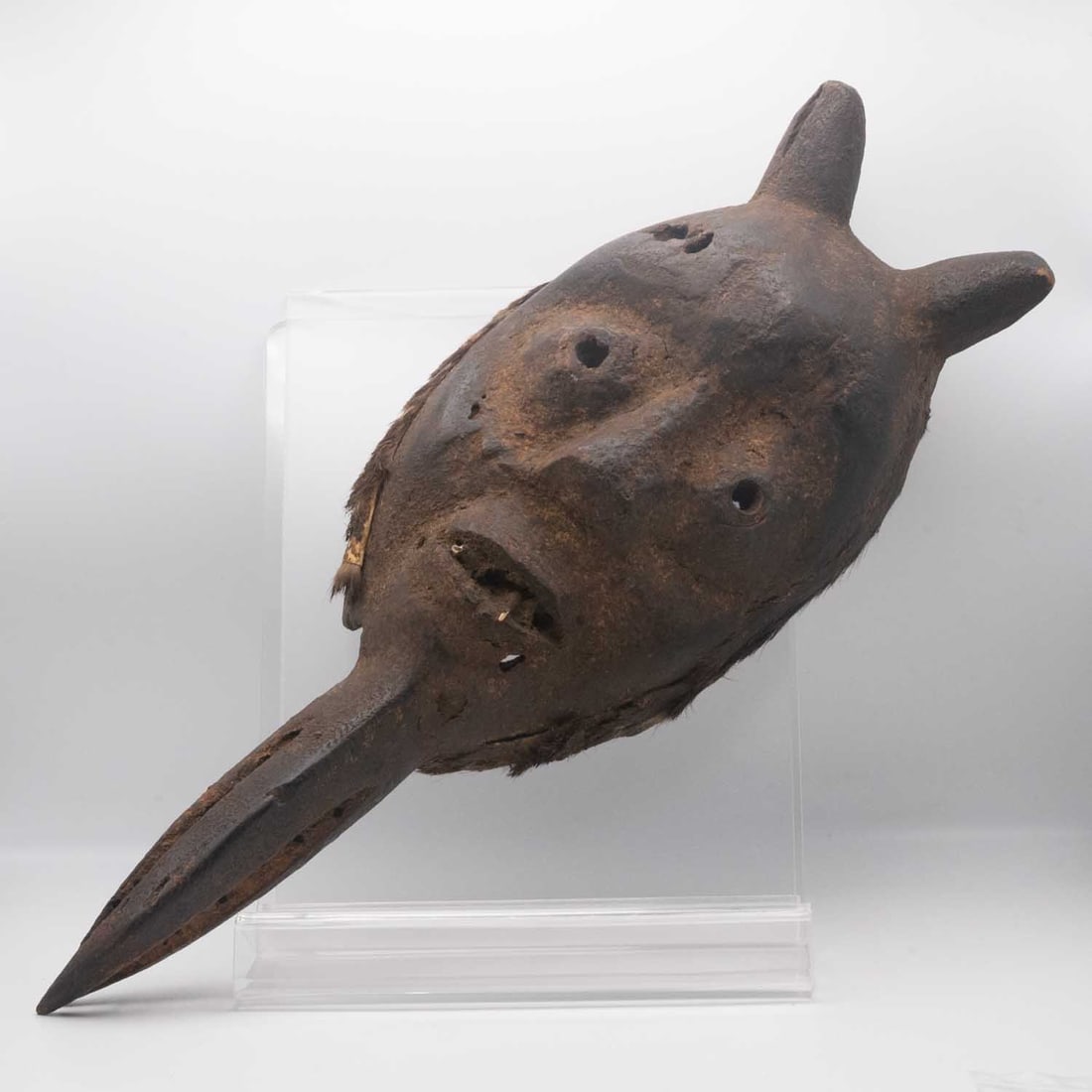 Antique West African Zoomorphic Carved Wood Bird Beak Mask (1 of 7)