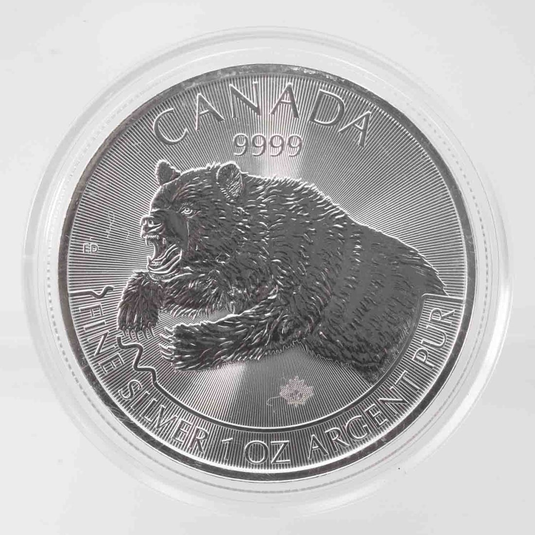 2019 Royal Canadian Mint Grizzly Bear 1oz Silver Coin (1 of 2)