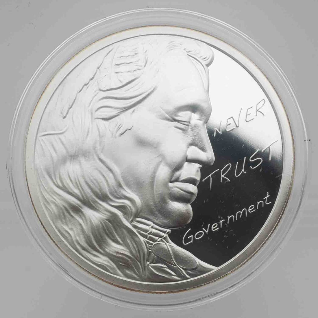 2018 Silver Shield Minimintage Chief Regret 1oz Silver Proof Medallion COA: MLC01417 Provenance: Acquired from reputable coin dealers. Subject: Silver Shield Minimintage Chief Regret 1oz Silver Proof Medallion COA Medium: 999 SIlver Year: 2018 Condition: Proof BU, 300/473