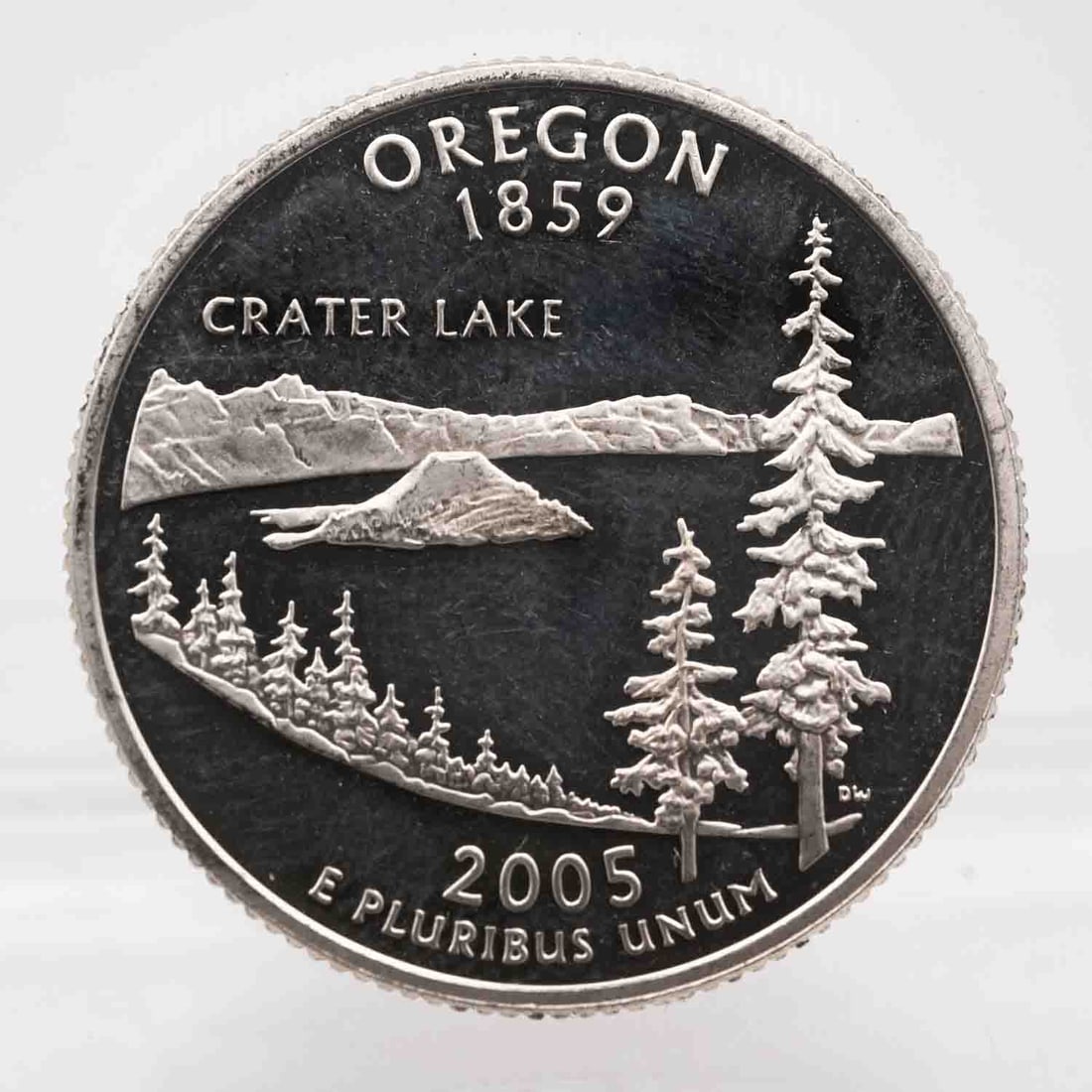 2005 American Proof Silver Quarter Oregon: MLC01258 Provenance: Acquired from reputable coin dealers. Subject: American Proof Silver Quarter Oregon Medium: 900 Silver Year: 2005 Condition: AU Note: Any condition statement is given as an opinio
