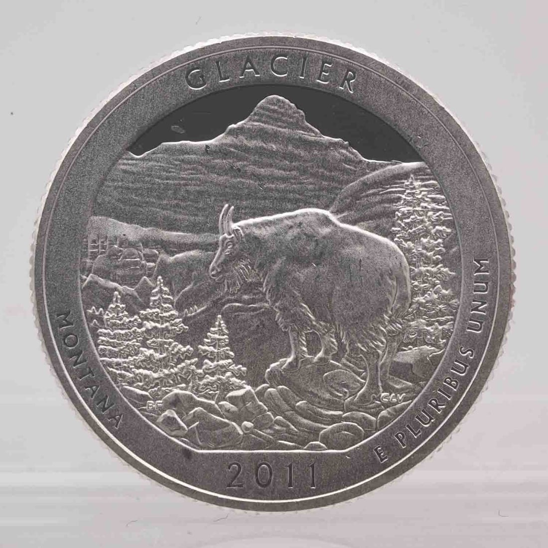 2011 American Proof Silver Quarter ATB Glacier: MLC01221 Provenance: Acquired from reputable coin dealers. Subject: American Proof Silver Quarter ATB Glacier Medium: 900 Silver Year: 2011 Condition: AU Note: Any condition statement is given as an o