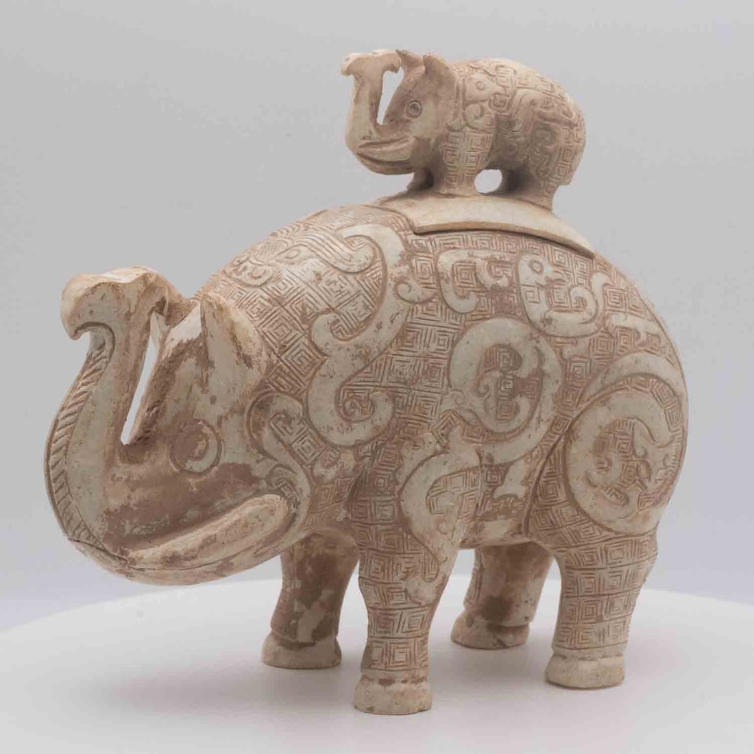 Antique Chinese Carved Jade Elephant Shaped Vessel (1 of 13)