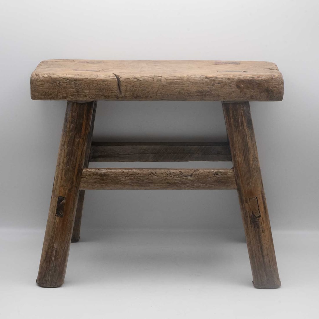 Late Qing Chinese Elmwood Provincial Stool (1 of 8)