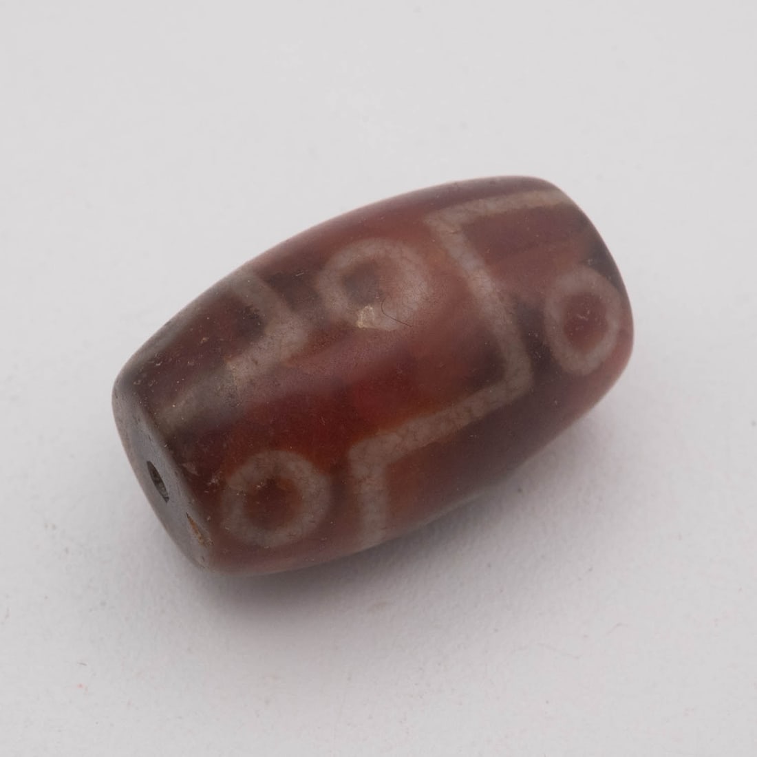Vintage Chinese Tibetan Etched Agate Dzi Bead: Medium: Etched Agate Size: 1.3x0.8 inches Age/Detail: Vintage Chinese Tibetan Condition: great overall, check photo for condition reference. Provenance: Collection from Estate in Williamsburg Please v