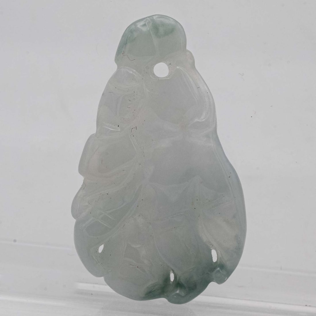 Chinese Carved Natural Jadeite Buddha's Hand And Coin Auspicious Pendant: Medium: Natural Jadeite Size: 1.5x0.8x0.3 inches Age/Detail: Chinese Carved Condition: great overall, check photo for condition reference. Provenance: Collection from Estate in Williamsburg Please
