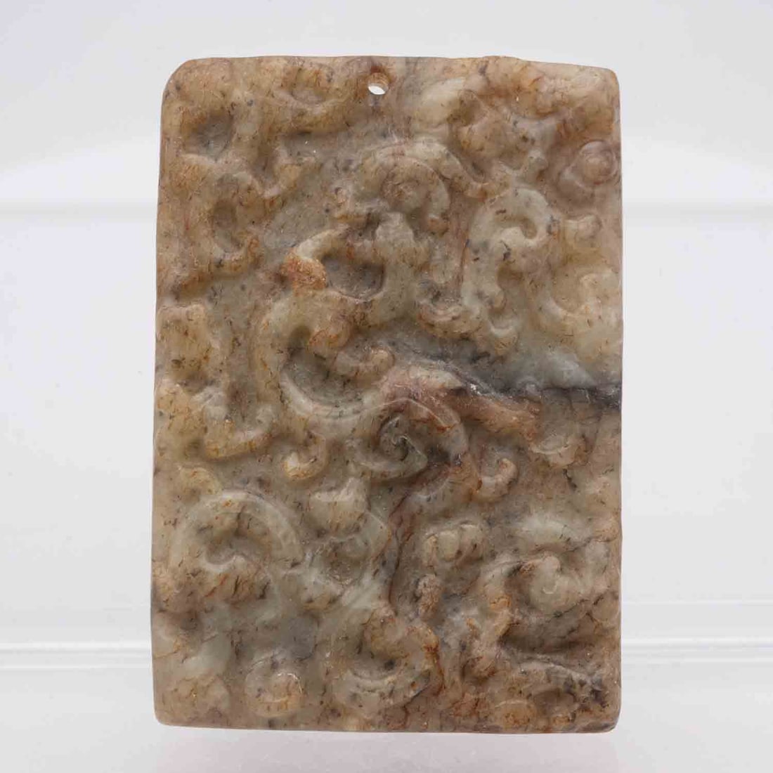 Old Chinese Carved Jade Plaque Pendant: Medium: Jade Size: 2.6x2x0.4 inches Age/Detail: Old Chinese Carved Condition: great overall, check photo for condition reference. Provenance: Collection from Estate in Tribecca Please view all the pho
