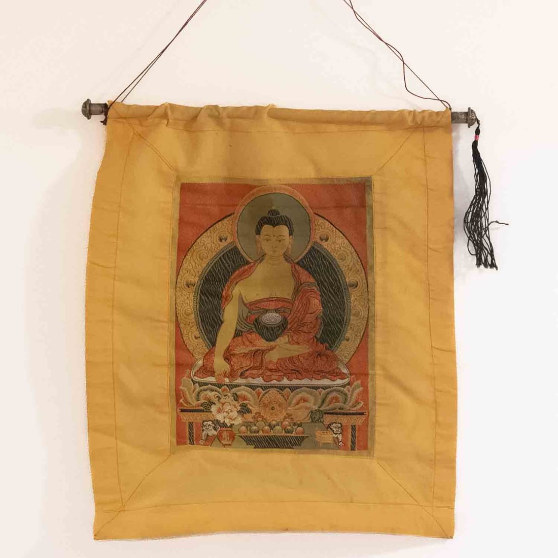 Old Tibetan Woven Fabric Thangka Sitting Buddha (1 of 5)
