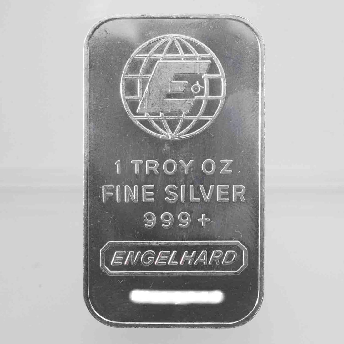Vintage Engelhard 1oz Silver Bar: MLC01402 Provenance: Acquired from reputable coin dealers. Subject: Engelhard 1oz Silver Bar Medium: 999 Silver Year: Vintage Condition: MS/slight blemish, mulitple availble, serial number may be diff