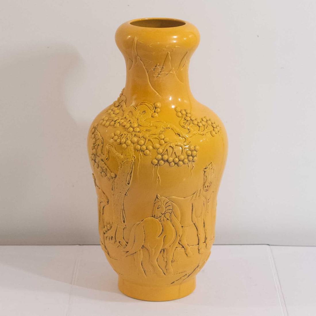 Antique Chinese Wang Bingrong Marked Egg Yolk Yellow Glaze Porcelain Vase: Medium: Egg Yolk Yellow Glaze Porcelain Size: 7x7x15.3 inches Age/Detail: Antique Chinese Wang Bingrong Marked Condition: great overall, check photo for condition reference. Provenance: Collection fro