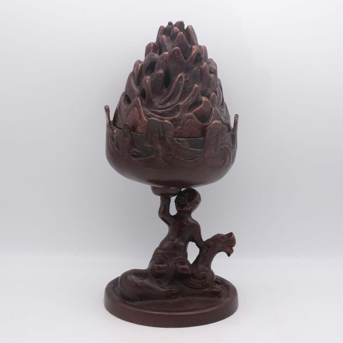 Old Chinese Openwork Wood Incense Burner (1 of 10)