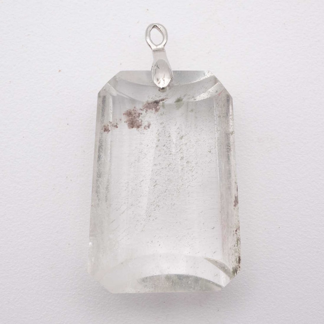 Natural Clear Quartz Pendant: Medium: Clear Quartz Size: 1.3x0.8x0.6 inches Age/Detail: Natural Condition: great overall, check photo for condition reference. Provenance: Collection from Estate in Tribecca Please view all the phot
