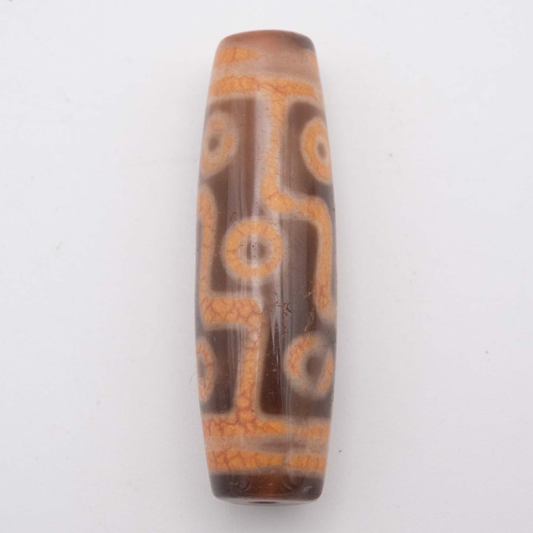 Old Chinese Tibetan Dzi Bead: Medium: Dzi Size: 1.7x0.5x0.5 inches Age/Detail: Old Chinese Tibetan Condition: great overall, check photo for condition reference. Provenance: Collection from Estate in Tribecca Please view all the p