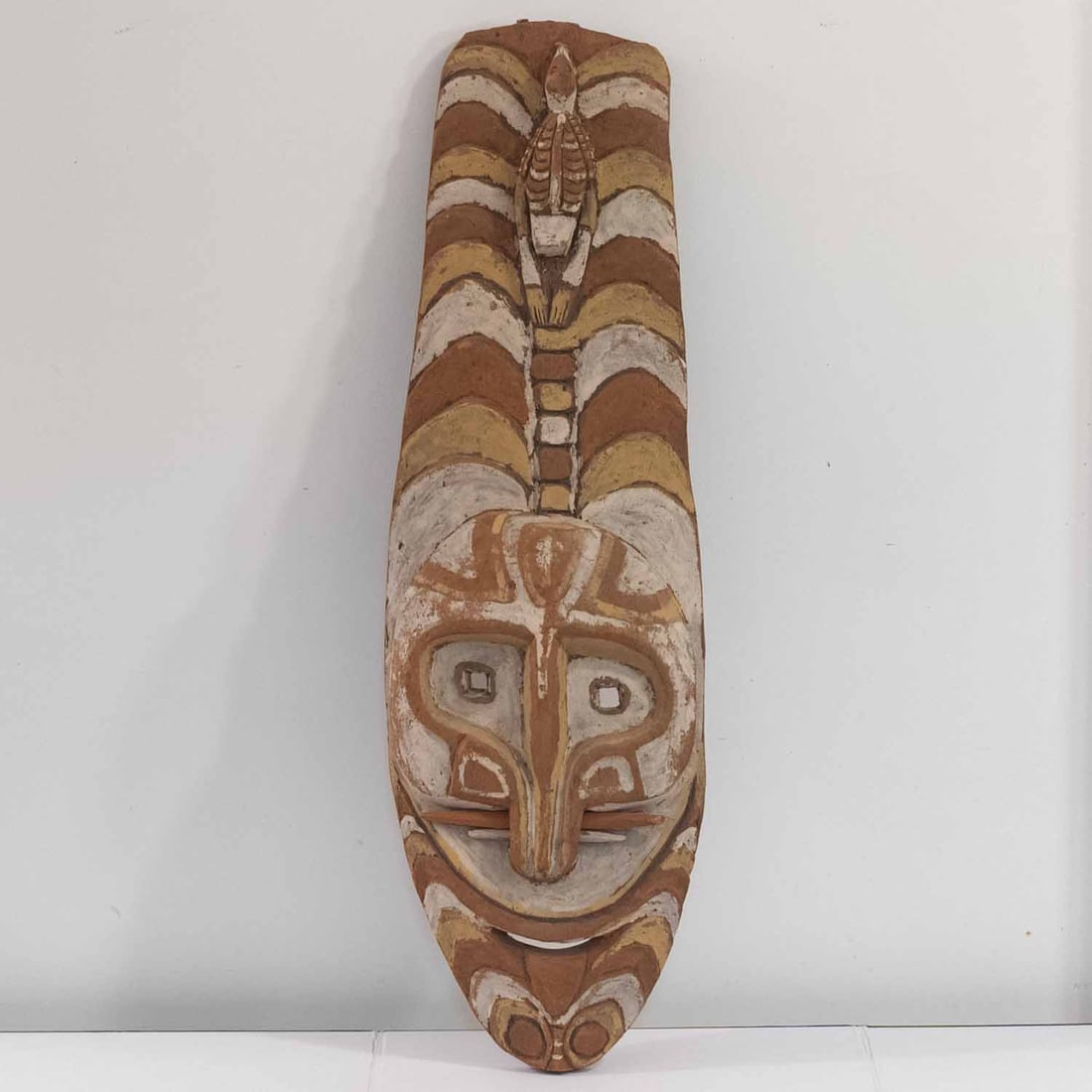 Papua New Guinea Sepik River Carved Painted Wood Spirit Mask