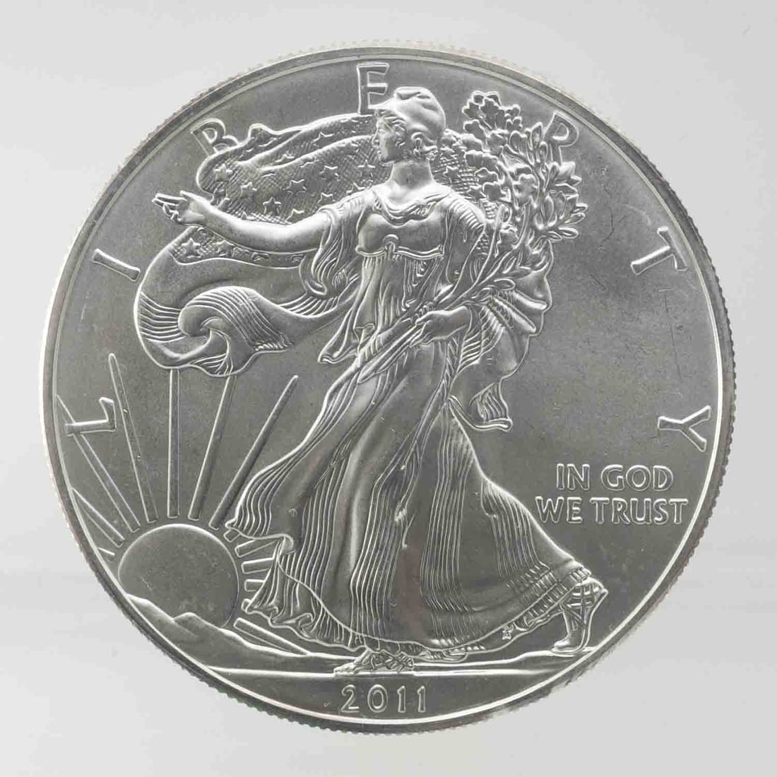 2011 American Silver Eagle 1oz Silver Coin: MLC01440 Provenance: Acquired from reputable coin dealers. Subject: American Silver Eagle 1oz Silver Coin Medium: 999 SIlver Year: 2011 Condition: MS Note: Any condition statement is given as an
