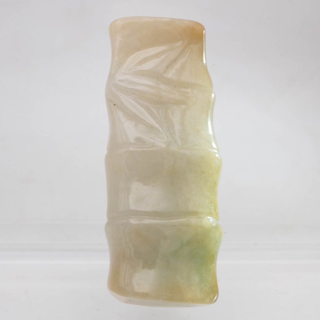 Old Chinese Carved Natural Yellow Jadeite Bamboo Pendant: Medium: Natural Yellow Jadeite Size: 1.8x0.7x0.5 inches Age/Detail: Old Chinese Carved Condition: great overall, check photo for condition reference. Provenance: Collection from Estate in Tribecca Ple