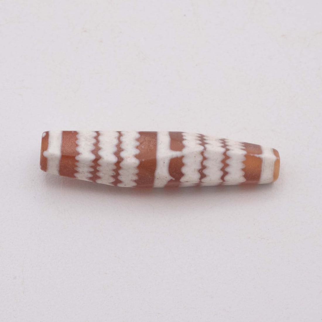 Old Burmese Pyu Etched Carnelian Zigzag Military Bead (1 of 5)