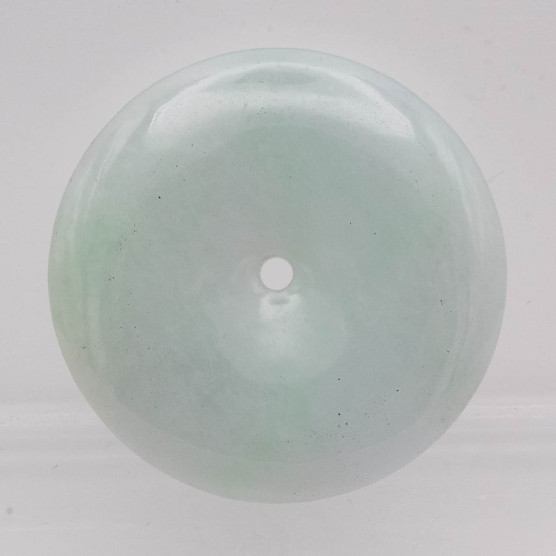 Chinese Carved Natural Celadon Jadeite Round Pendant: Medium: Natural Celadon Jadeite Size: 1.3x1.3x0.3 inches Age/Detail: Chinese Carved Condition: great overall, check photo for condition reference. Provenance: Please view all the photos as they are