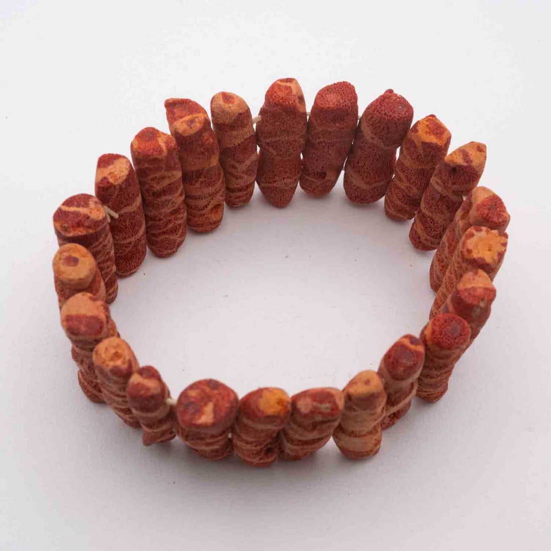 Natural Red Coral Bracelet: Medium: Red Coral Size: 1.3x0.4 inches Age/Detail: Natural Condition: great overall, check photo for condition reference. Provenance: Collection from Estate in Tribecca Please view all the photos as
