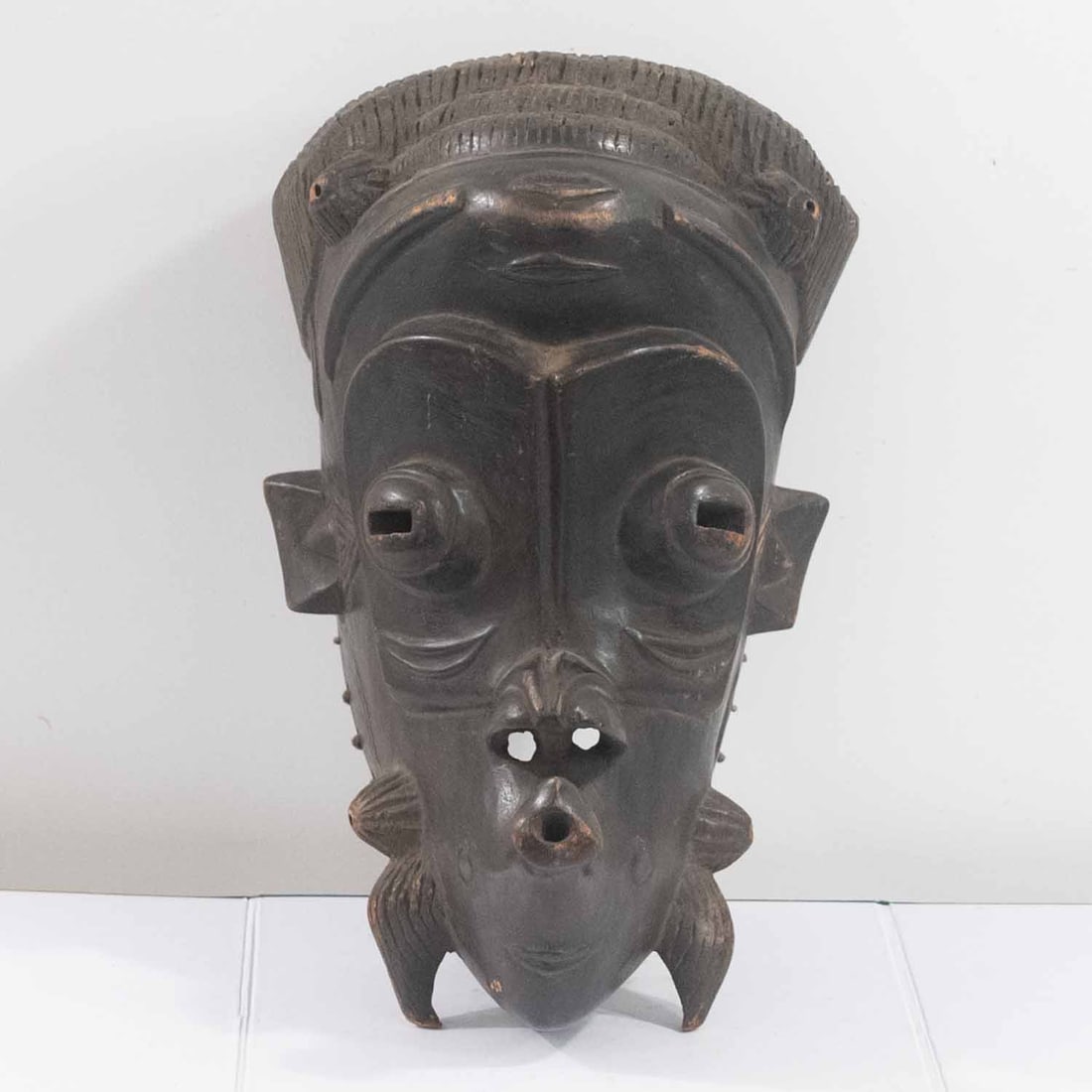 20th C. African Cameroon Bamileke/Bangwa Carved Wood Mask (1 of 11)