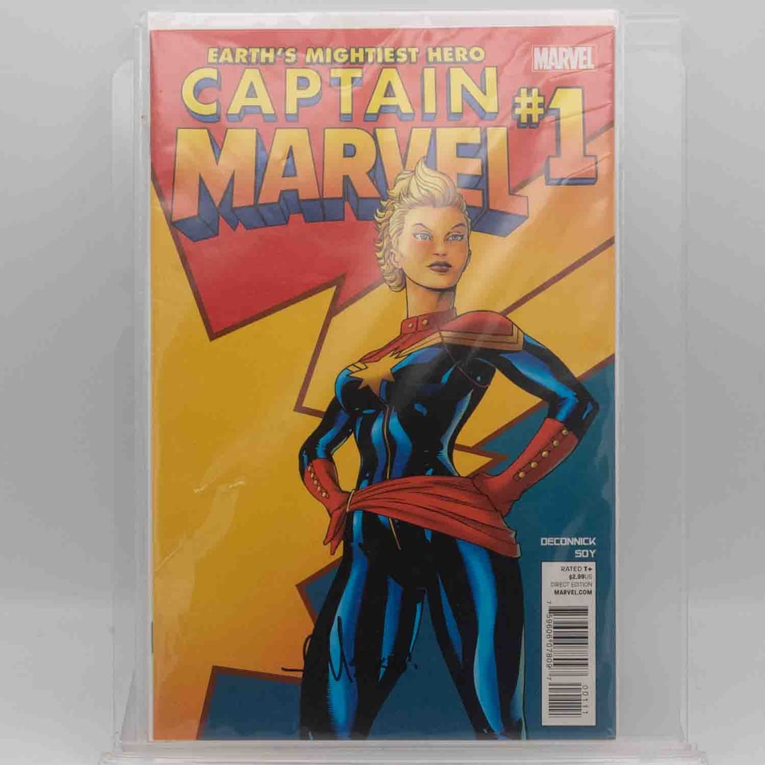 2012 Captain Marvel #1 Comic Book Signed Ed McGuinness w/ 2016 SDCC COA: Medium: Comic BookSize: 6.8x10.5 inchesAge/Detail: 2012 Captain Marvel #1 Condition: great overall, check photo for condition reference.Provenance:Please view all the photos as they are part of the co