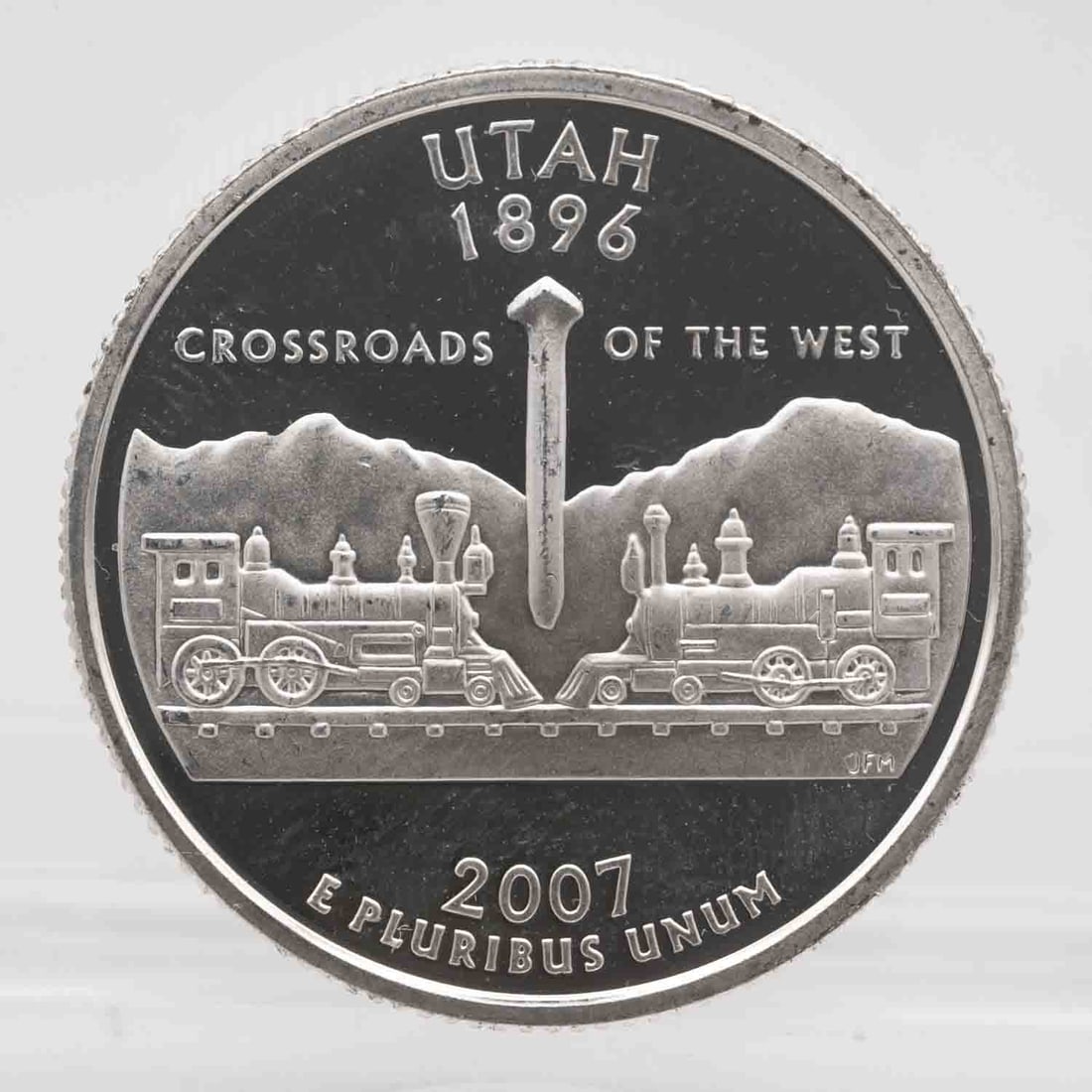 2007 American Proof Silver Quarter Utah: MLC01249Provenance: Acquired from reputable coin dealers.Subject: American Proof Silver Quarter UtahMedium: 900 SilverYear: 2007Condition: AUNote: Any condition statement is given as an opinion and sh