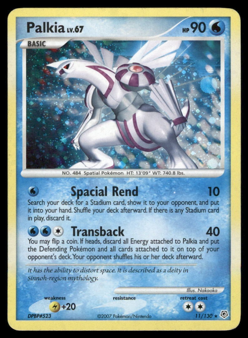 Palkia 11/130 Holo Diamond & Pearl Pokemon Card: Please Note: Pick up is by appointment only. All items are sold as is and all sales are final. Please refer to the photos for condition, a lack of description does not indicate that a card is in perfe