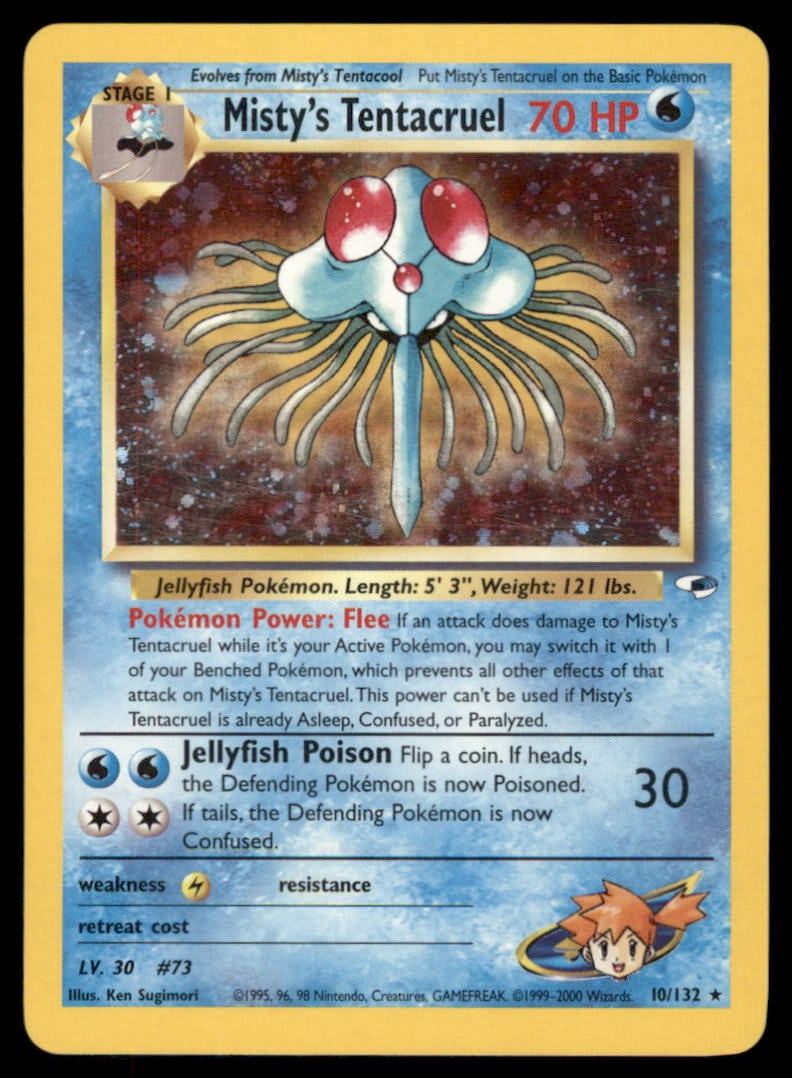 Misty's Tentacruel 10/132 Gym Heroes Pokemon Card Unlimited Holo: Please Note: Pick up is by appointment only. All items are sold as is and all sales are final. Please refer to the photos for condition, a lack of description does not indicate that a card is in perfe