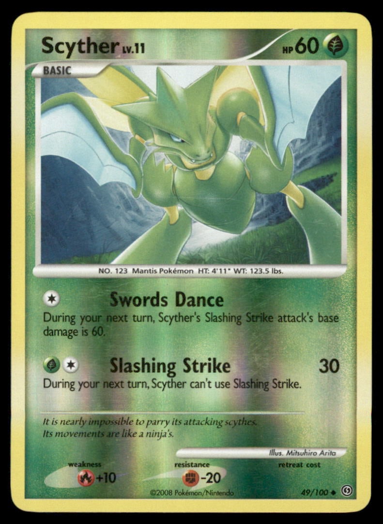 Scyther 49/100 Stormfront Pokemon Card Reverse Holo: Please Note: Pick up is by appointment only. All items are sold as is and all sales are final. Please refer to the photos for condition, a lack of description does not indicate that a card is in perfe