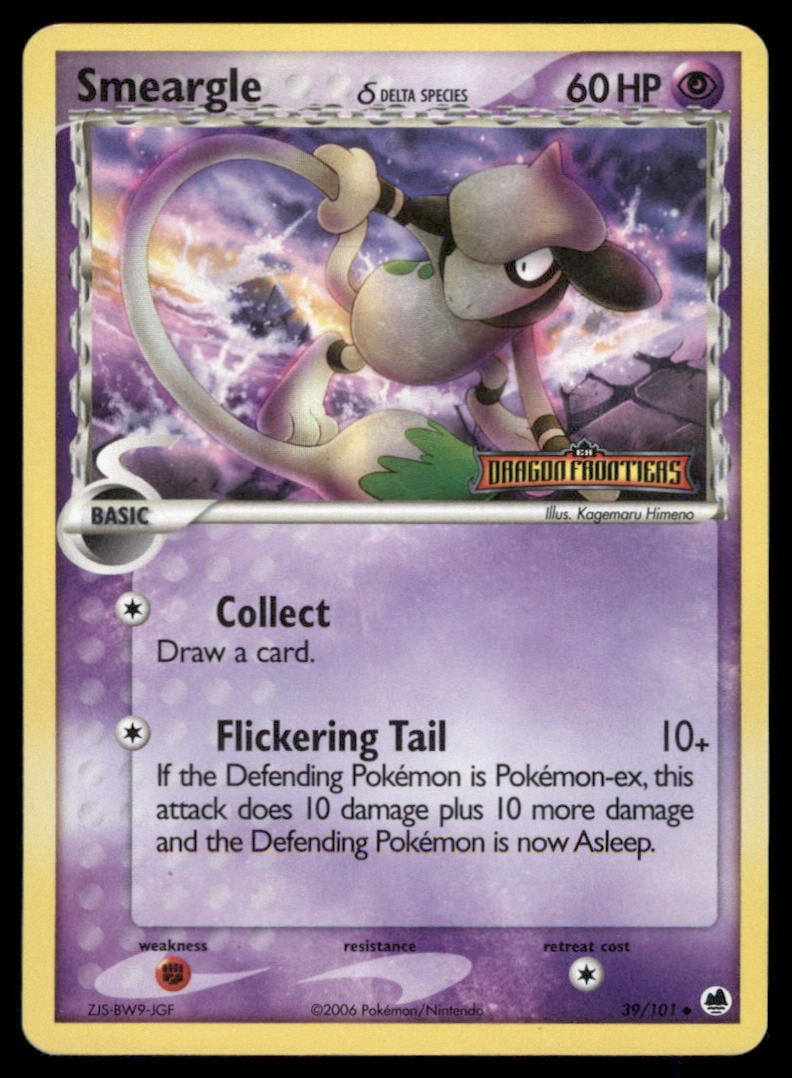 Smeargle 39/101 Dragon Frontiers Pokemon Card Reverse Holo: Please Note: Pick up is by appointment only. All items are sold as is and all sales are final. Please refer to the photos for condition, a lack of description does not indicate that a card is in perfe