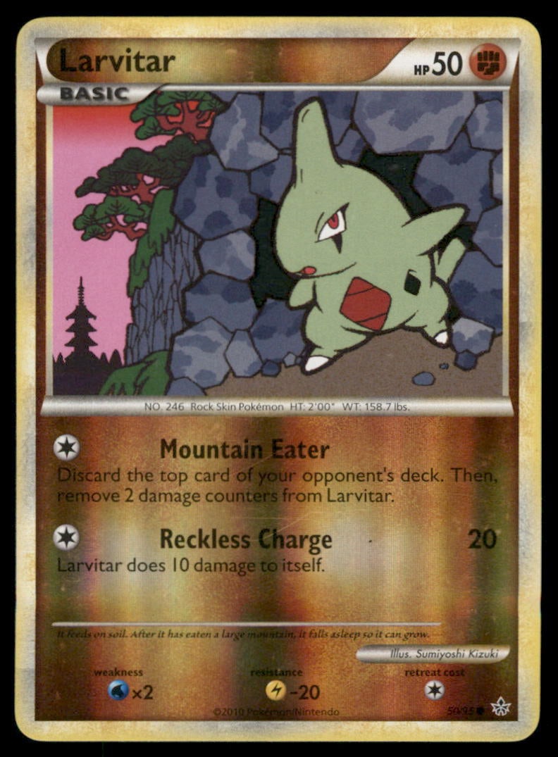 Larvitar 50/95 HGSS Unleashed Pokemon Card: Please Note: Pick up is by appointment only. All items are sold as is and all sales are final. Please refer to the photos for condition, a lack of description does not indicate that a card is in perfe