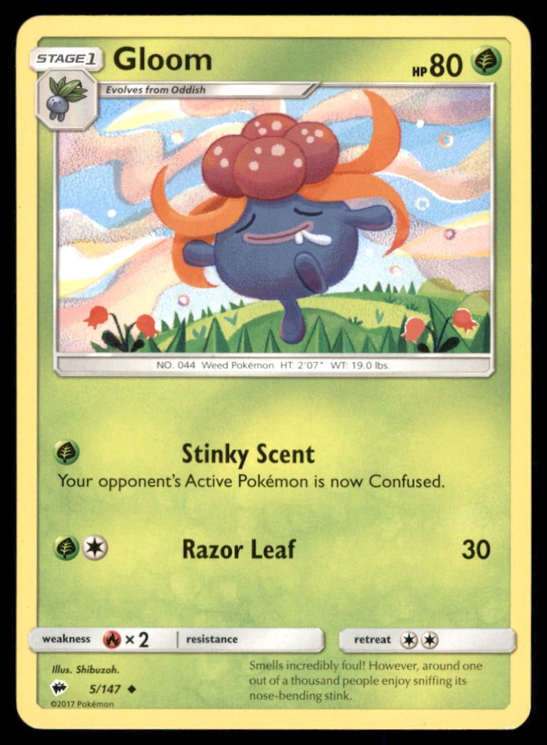 Gloom 5/147 Burning Shadows Pokemon Card: Please Note: Pick up is by appointment only. All items are sold as is and all sales are final. Please refer to the photos for condition, a lack of description does not indicate that a card is in