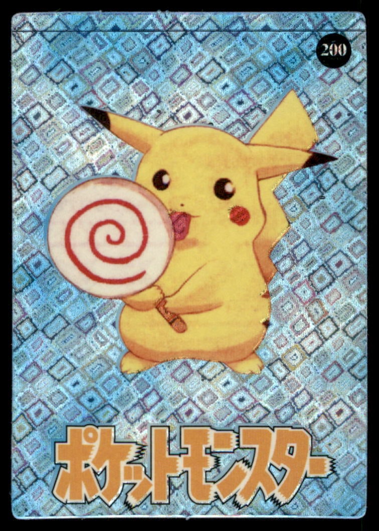 Pikachu Lollipop Scene Japanese Sticker Holo Prism Card Pokemon #200 (1 of 2)