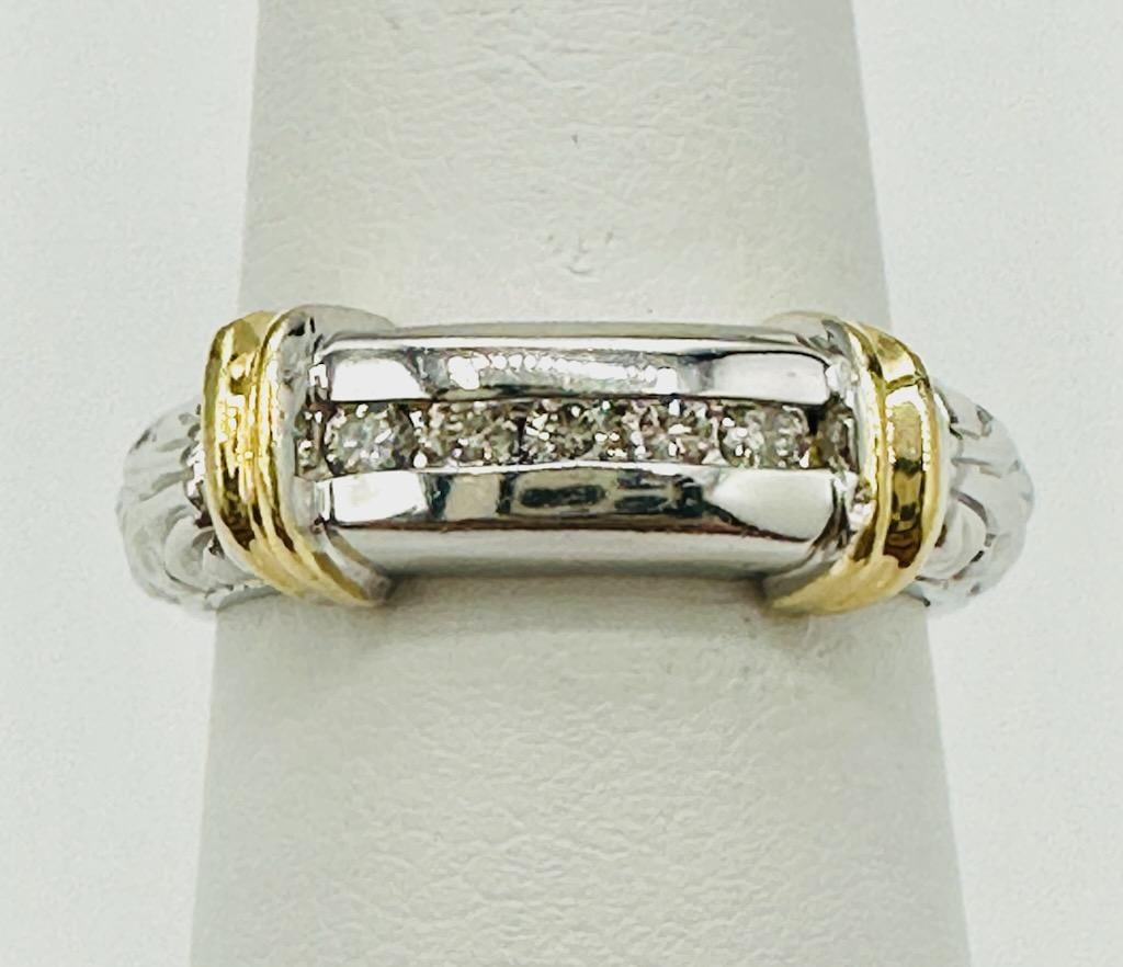14KT White and Yellow Gold Natural Diamond Ring # 2085 (1 of 4)