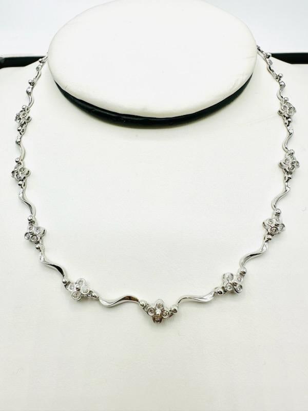Natural Diamond Necklace in 14KT White Gold # 2200 (1 of 5)