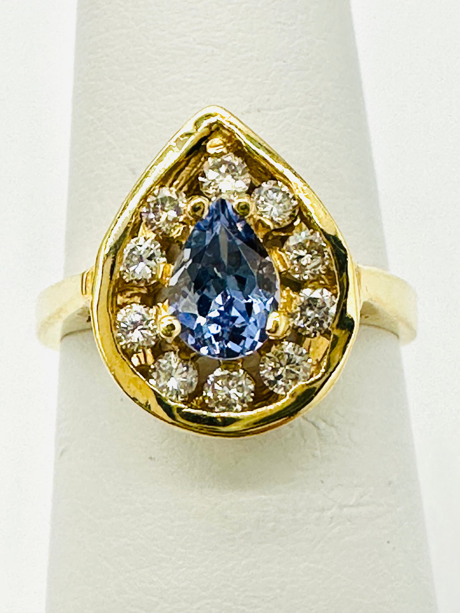 Natural Diamond and Tanzanite Ring,14KT Yellow Gold # 2325 (1 of 3)