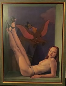 Jeff Dodd - Original Oil On Board, "Megan W/ Dumbo"