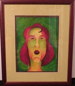 Woman's Face Print - Signed Mary Wyatt 2001