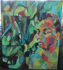 Acrylic w/ handmade paper on canvas