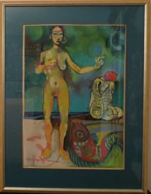 Woman With Fish - Signed Jay Paul Apodaca