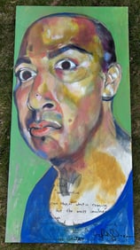 African American Man With Green Background By Jay Paul Apodaca