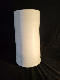 Cream Ribbed Textured Vase